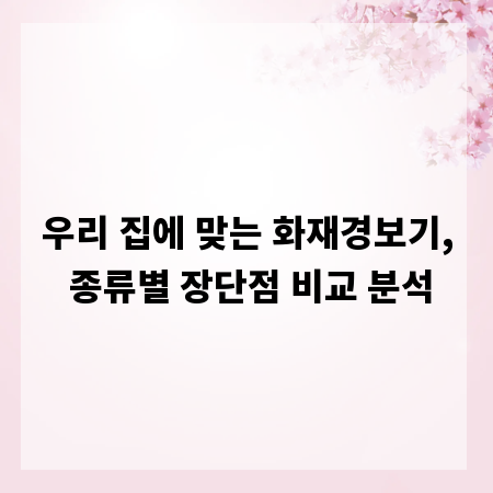 우리 집에 맞는 화재경보기, 종류별 장단점 비교 분석