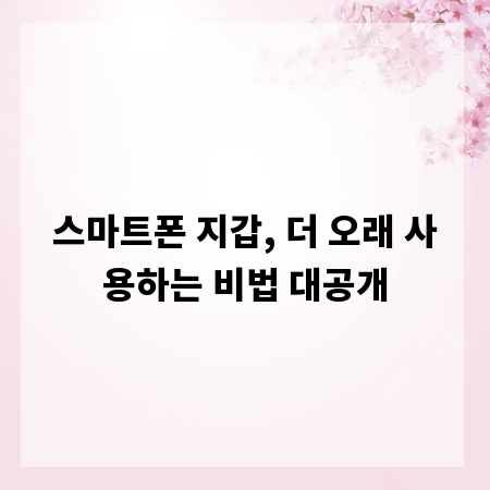 스마트폰 지갑, 더 오래 사용하는 비법 대공개