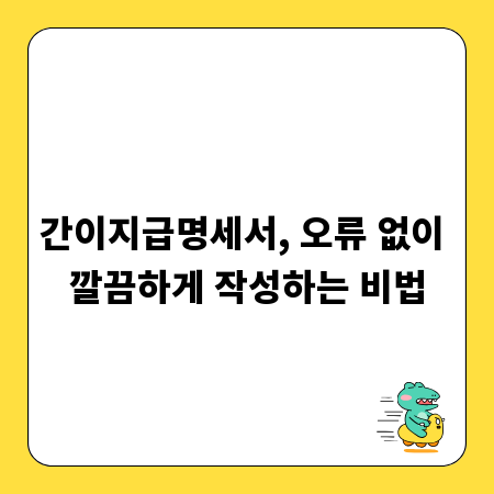 간이지급명세서, 오류 없이 깔끔하게 작성하는 비법