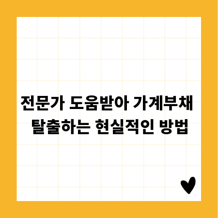 전문가 도움받아 가계부채 탈출하는 현실적인 방법