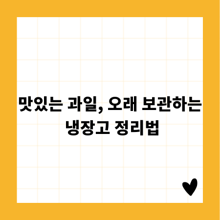 맛있는 과일, 오래 보관하는 냉장고 정리법