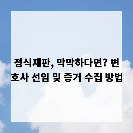 정식재판, 막막하다면? 변호사 선임 및 증거 수집 방법