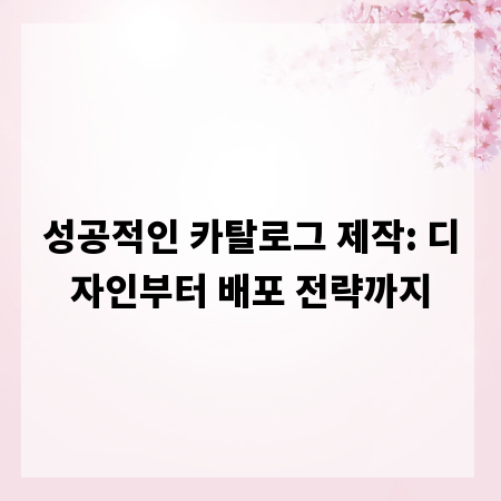 성공적인 카탈로그 제작: 디자인부터 배포 전략까지