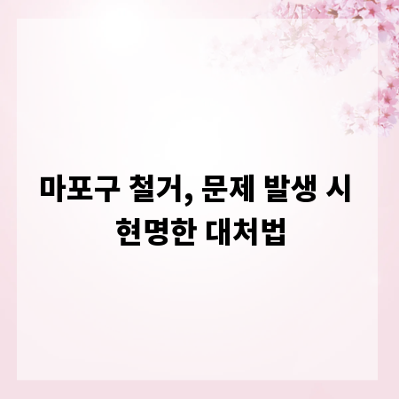 마포구 철거, 문제 발생 시 현명한 대처법