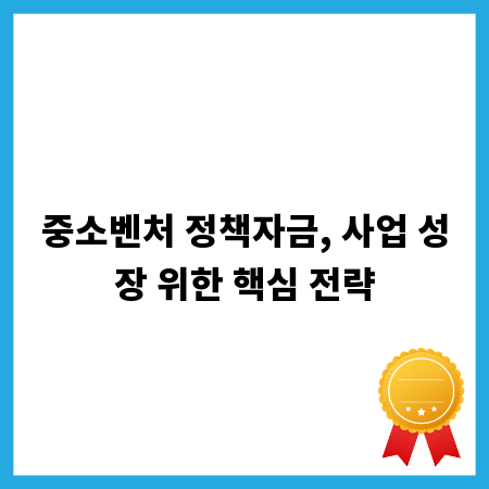 중소벤처 정책자금, 사업 성장 위한 핵심 전략
