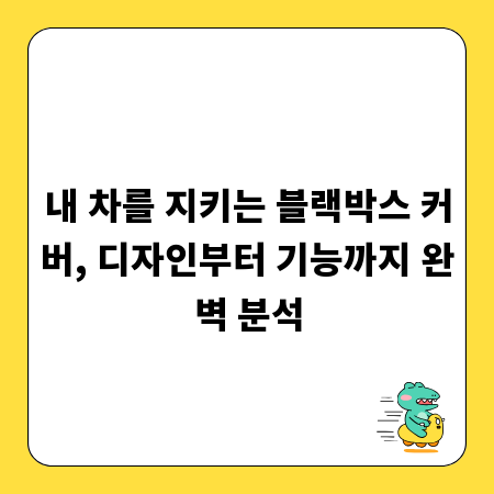 내 차를 지키는 블랙박스 커버, 디자인부터 기능까지 완벽 분석