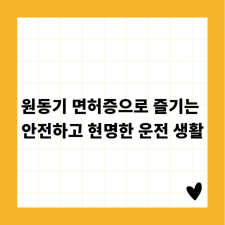 원동기 면허증으로 즐기는 안전하고 현명한 운전 생활