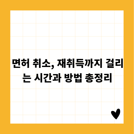 면허 취소, 재취득까지 걸리는 시간과 방법 총정리