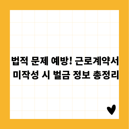 법적 문제 예방! 근로계약서 미작성 시 벌금 정보 총정리