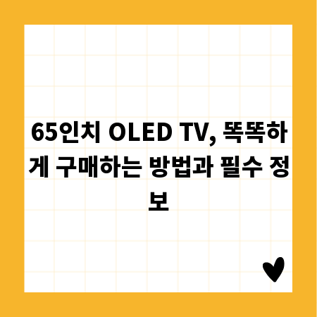 최신 OLED 65인치 TV, 화질부터 가격까지 완벽 분석