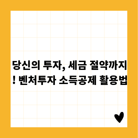 당신의 투자, 세금 절약까지! 벤처투자 소득공제 활용법