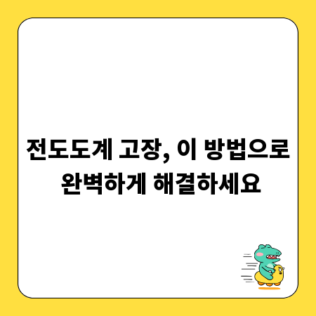 전도도계 고장, 이 방법으로 완벽하게 해결하세요