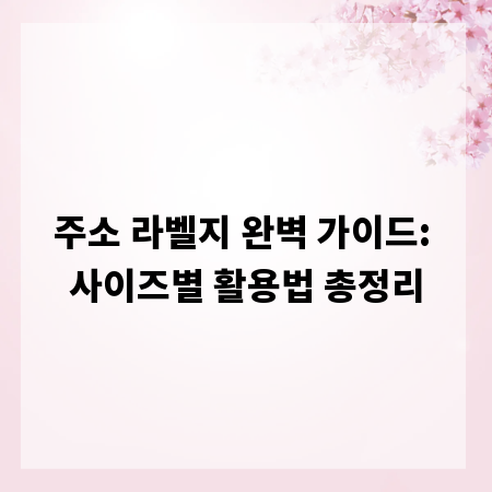 주소 라벨지 완벽 가이드: 사이즈별 활용법 총정리