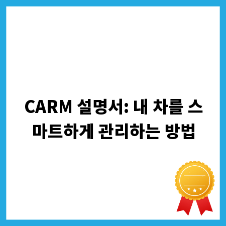 CARM 설명서: 내 차를 스마트하게 관리하는 방법