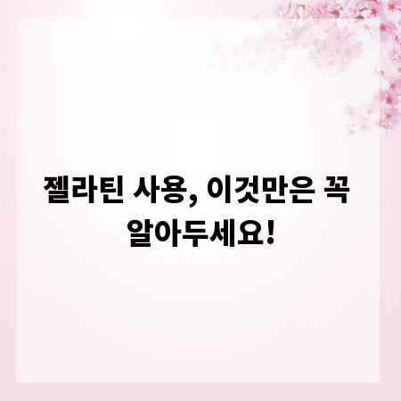 젤라틴 사용, 이것만은 꼭 알아두세요!