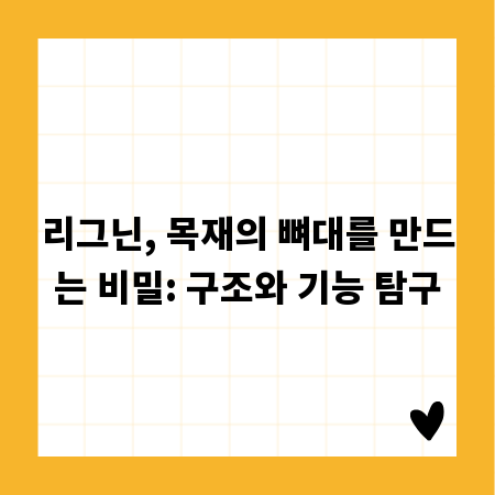 리그닌, 목재의 뼈대를 만드는 비밀: 구조와 기능 탐구