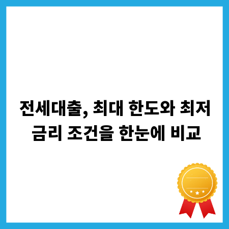 전세대출, 최대 한도와 최저 금리 조건을 한눈에 비교