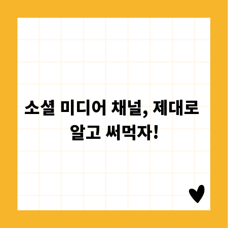 소셜 미디어 채널, 제대로 알고 써먹자!