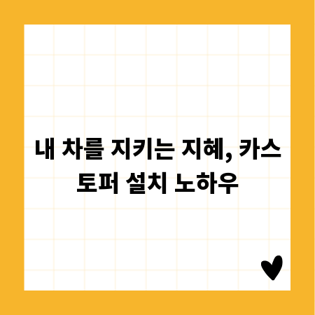 내 차를 지키는 지혜, 카스토퍼 설치 노하우