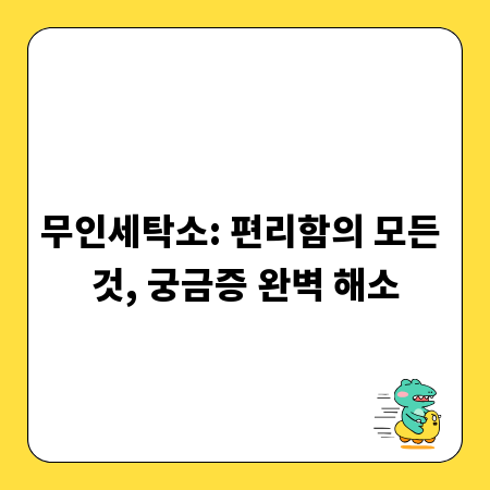 무인세탁소: 편리함의 모든 것, 궁금증 완벽 해소