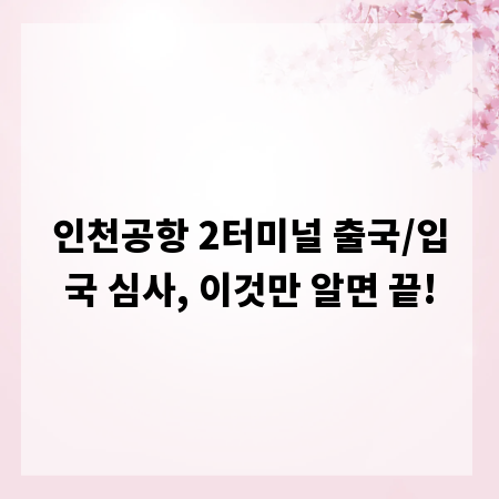 인천공항 2터미널 출국/입국 심사, 이것만 알면 끝!