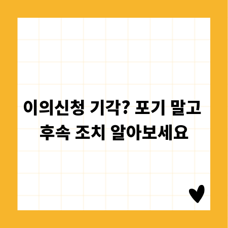 이의신청 기각? 포기 말고 후속 조치 알아보세요