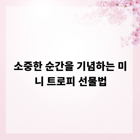 소중한 순간을 기념하는 미니 트로피 선물법
