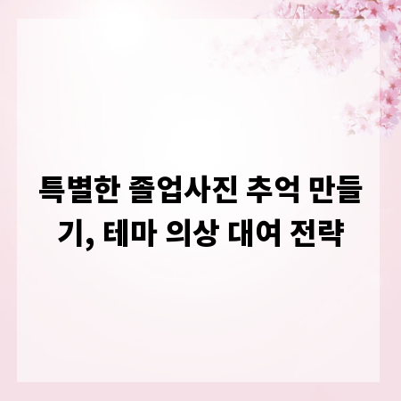 특별한 졸업사진 추억 만들기, 테마 의상 대여 전략