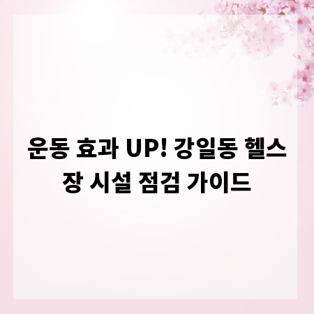 운동 효과 UP! 강일동 헬스장 시설 점검 가이드