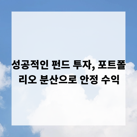 성공적인 펀드 투자, 포트폴리오 분산으로 안정 수익
