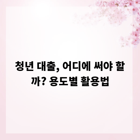 청년 대출, 어디에 써야 할까? 용도별 활용법