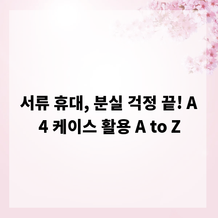 서류 휴대, 분실 걱정 끝! A4 케이스 활용 A to Z