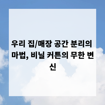 우리 집/매장 공간 분리의 마법, 비닐 커튼의 무한 변신