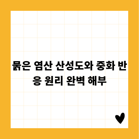 묽은 염산 산성도와 중화 반응 원리 완벽 해부
