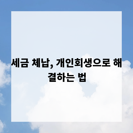 세금 체납, 개인회생으로 해결하는 법