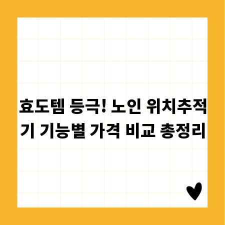 효도템 등극! 노인 위치추적기 기능별 가격 비교 총정리