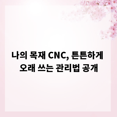 나의 목재 CNC, 튼튼하게 오래 쓰는 관리법 공개