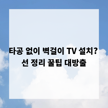 타공 없이 벽걸이 TV 설치? 선 정리 꿀팁 대방출