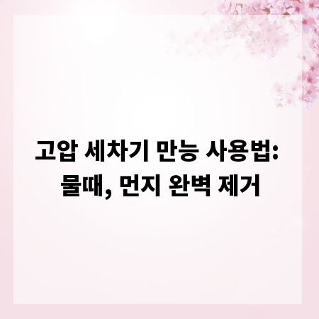 고압 세차기 만능 사용법: 물때, 먼지 완벽 제거