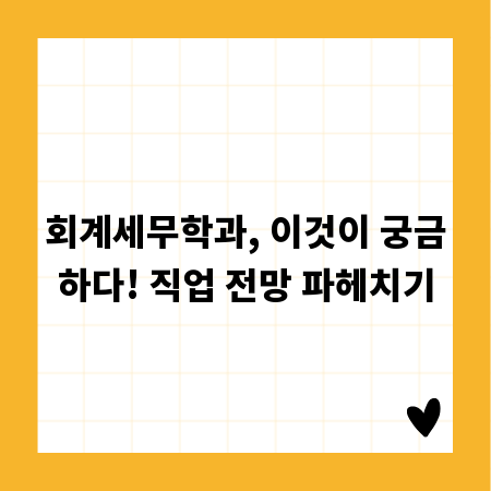 회계세무학과, 이것이 궁금하다! 직업 전망 파헤치기