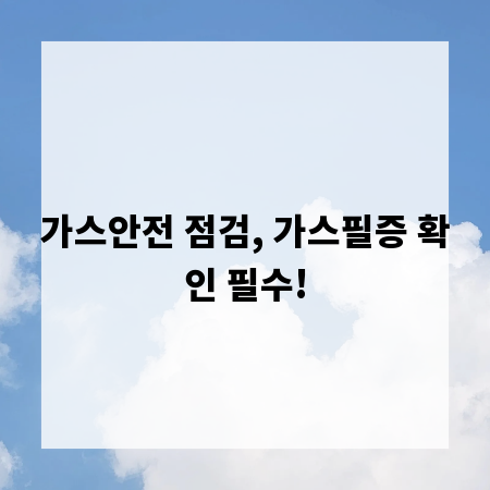 가스안전 점검, 가스필증 확인 필수!