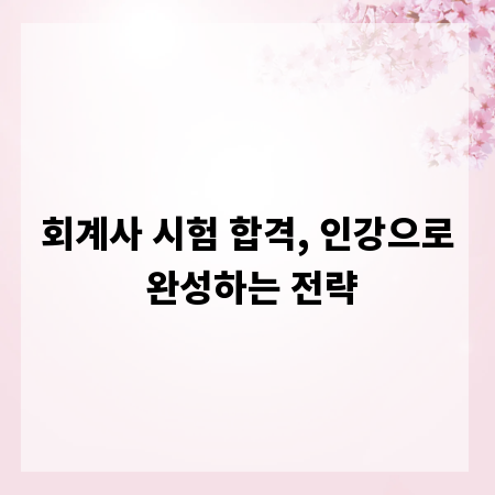 회계사 시험 합격, 인강으로 완성하는 전략