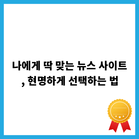 나에게 딱 맞는 뉴스 사이트, 현명하게 선택하는 법