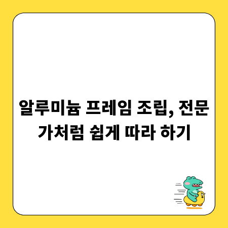 알루미늄 프레임 조립, 전문가처럼 쉽게 따라 하기