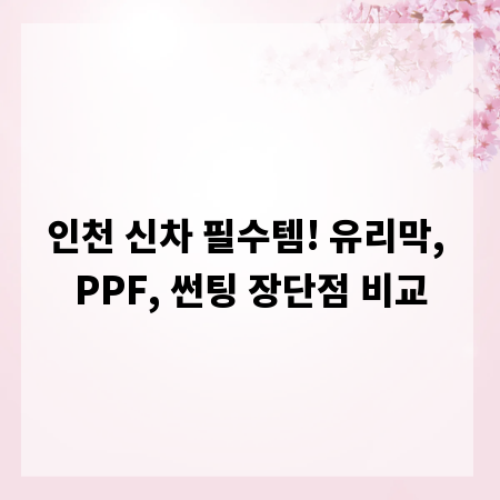 인천 신차 필수템! 유리막, PPF, 썬팅 장단점 비교