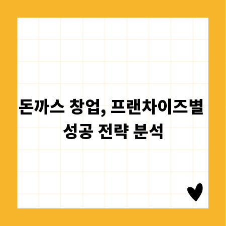 돈까스 창업, 프랜차이즈별 성공 전략 분석