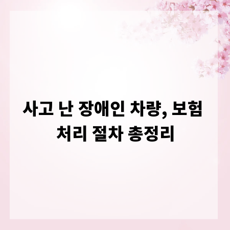 사고 난 장애인 차량, 보험 처리 절차 총정리