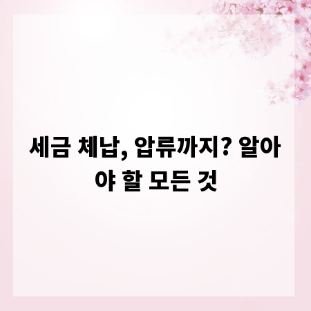 세금 체납, 압류까지? 알아야 할 모든 것