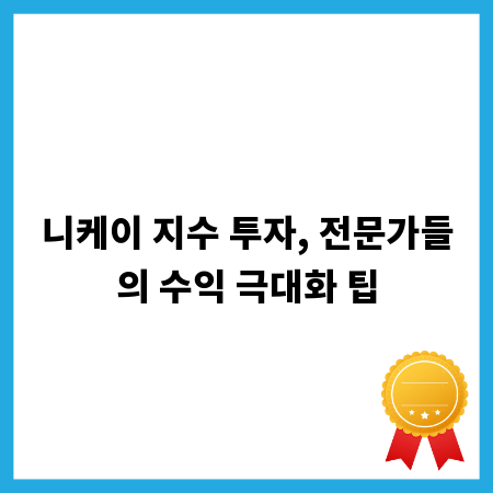 니케이 지수 투자, 전문가들의 수익 극대화 팁