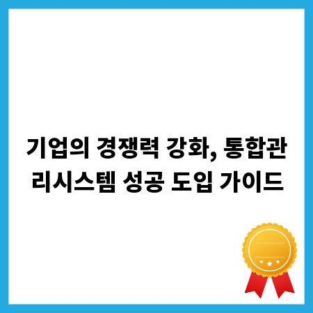 기업의 경쟁력 강화, 통합관리시스템 성공 도입 가이드